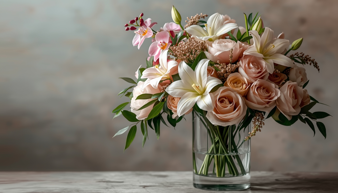 Floral arrangement detail at Grozelondhikio